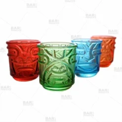 Colored Tiki Stacking Tumblers (12oz) - Set Of 4 -Endurance Sales 12oz colored tiki stacking tumblers all colors bpc 1