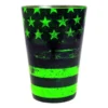 Cocktail Shaker Tin - Printed Designer Series - 18oz Weighted - NEON GREEN U.S. Flag -Endurance Sales 18oz shaker tin neon grn flag web bpc 800