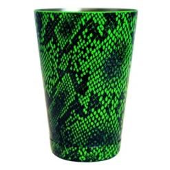 Cocktail Shaker Tin - Printed Designer Series - 18oz Weighted - NEON GREEN Snake Skin