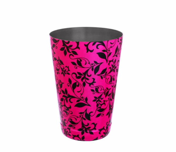 Cocktail Shaker Tin - Printed Designer Series - 18oz Weighted - Pink Swirl 5 Cocktail Shaker Tin - Printed Designer Series - 18oz Weighted - Pink Swirl - Image 3