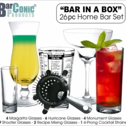 BarConic® “Bar In A Box” – 26 Piece Home Bar Set