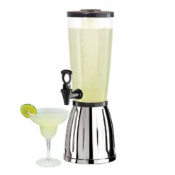 Beverage Dispenser W/ Ice Tube - 3 Quart - Stainless Steel