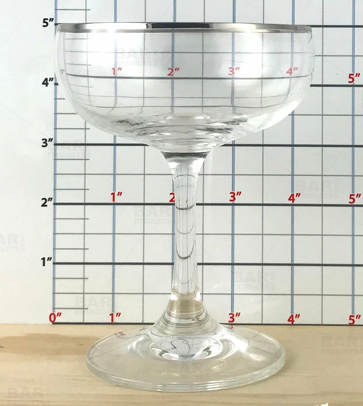 BarConic® Glassware - Silver Rimmed Coupe Cocktail Glass - 7 Oz 6 BarConic® Glassware - Silver Rimmed Coupe Cocktail Glass - 7 Oz - Image 4