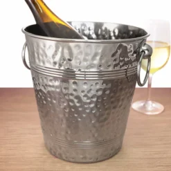 Stainless Steel Hammered Ice Bucket And Stand (Sold Separately) 9 Stainless Steel Hammered Ice Bucket And Stand (Sold Separately) -Endurance Sales 8qt hammered bucket main1