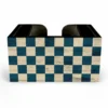 Wooden Bar Caddy - Blue Checkerboard -Endurance Sales BACK CADDY BLUE CHECKERBOARD TEMPLATE WEB