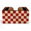 Wooden Bar Caddy - Red Checkerboard -Endurance Sales BACK CADDY RED CHECKERBOARD TEMPLATE WEB