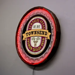 Custom LED Wood Barrel Top Sign - Bottlecap -Endurance Sales BOTTLECAP LISTNG 3