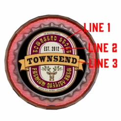 Custom LED Wood Barrel Top Sign - Bottlecap -Endurance Sales BOTTLECAP LISTNG CUSTOM