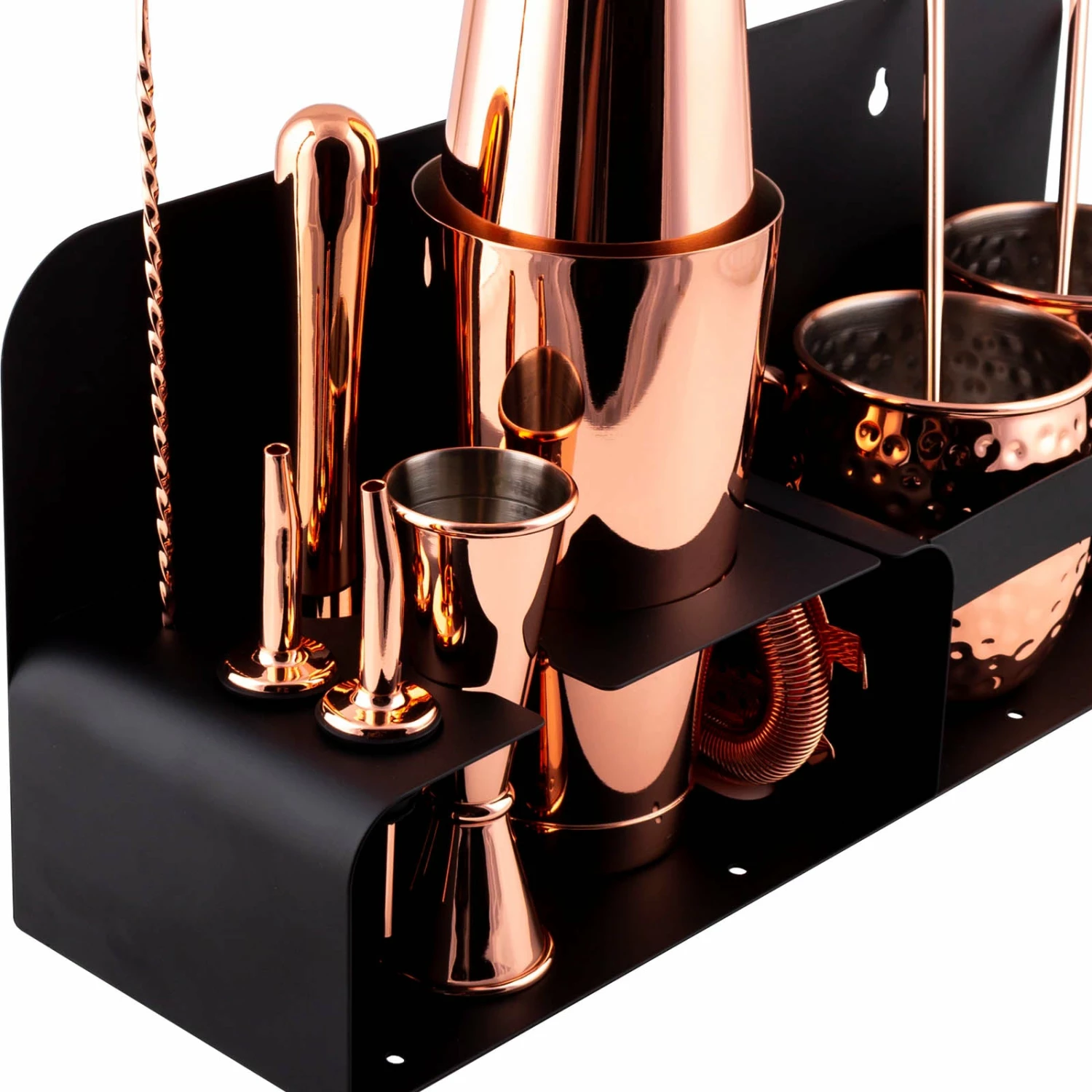 Wall Mount Bar Set - Copper Plated - 14 Piece 4 Wall Mount Bar Set - Copper Plated - 14 Piece - Image 2
