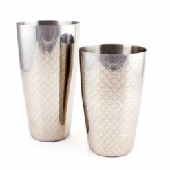 BarConic® 2 Piece Diamond Shaker Set - 18 & 28 Ounce - Stainless Steel -Endurance Sales BarConic diamond shaker set clean1