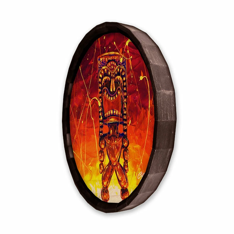 Tiki Hot Lava Wood Barrel Top Sign/Clock 7 Tiki Hot Lava Wood Barrel Top Sign/Clock - Image 5