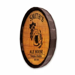 Ale House Barrel Top Tavern Sign -Endurance Sales BarrelTop SideAngledView LG BT KC BARR SIGN ALEH