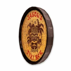 Tiki Bar Barrel Top Tavern Sign -Endurance Sales BarrelTop SideAngledView LG BT KC BARR SIGN TIKIB