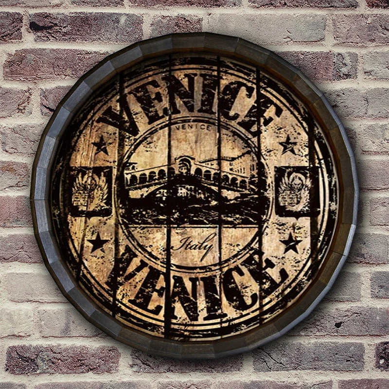 Venice Stamp Barrel Top Tavern Sign 5 Venice Stamp Barrel Top Tavern Sign - Image 3