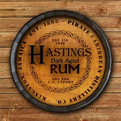 Jamaican Rum Barrel Top Tavern Sign -Endurance Sales BarrelTop StraightFlatView LG BT KC BARR SIGN JRUM