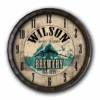 Custom Wood Barrel Top Clock - Brewery -Endurance Sales BarrelTop StraightFlatView 0038 LG BARR CLOCK BREW