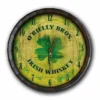 Custom Wood Barrel Top Clock – Irish Whiskey -Endurance Sales BarrelTop StraightFlatView 0040 LG BARR CLOCK IRISH W
