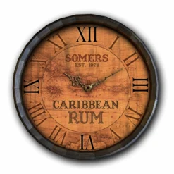 Custom Wood Barrel Top Clock – Caribbean Rum