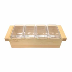 BarConic® Natural Wood Condiment Holder - Size Options -Endurance Sales CH NATWOOD 4 Main