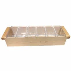 BarConic® Natural Wood Condiment Holder - Size Options -Endurance Sales CH NATWOOD 6 Main