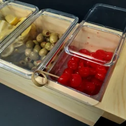 BarConic® Natural Wood Condiment Holder - Size Options -Endurance Sales CH NATWOOD A