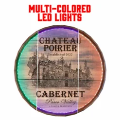 Custom LED Wood Barrel Top Sign - Chateau Design -Endurance Sales CHATEAU LISTING 1