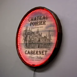 Custom LED Wood Barrel Top Sign - Chateau Design -Endurance Sales CHATEAU LISTING 3