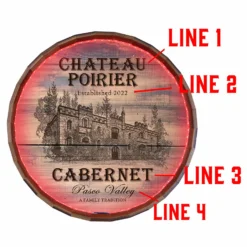 Custom LED Wood Barrel Top Sign - Chateau Design -Endurance Sales CHATEAU LISTING CUSTOM
