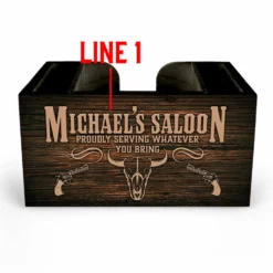 Customizable Wooden Bar Caddy - Western Saloon -Endurance Sales CUSTOM WESTERN WEB TEMPLATE