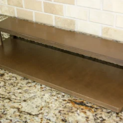 Counter Caddies™ - Walnut-Stained Straight Shelf - Liquor/Wine Bottle Display - 24" Length