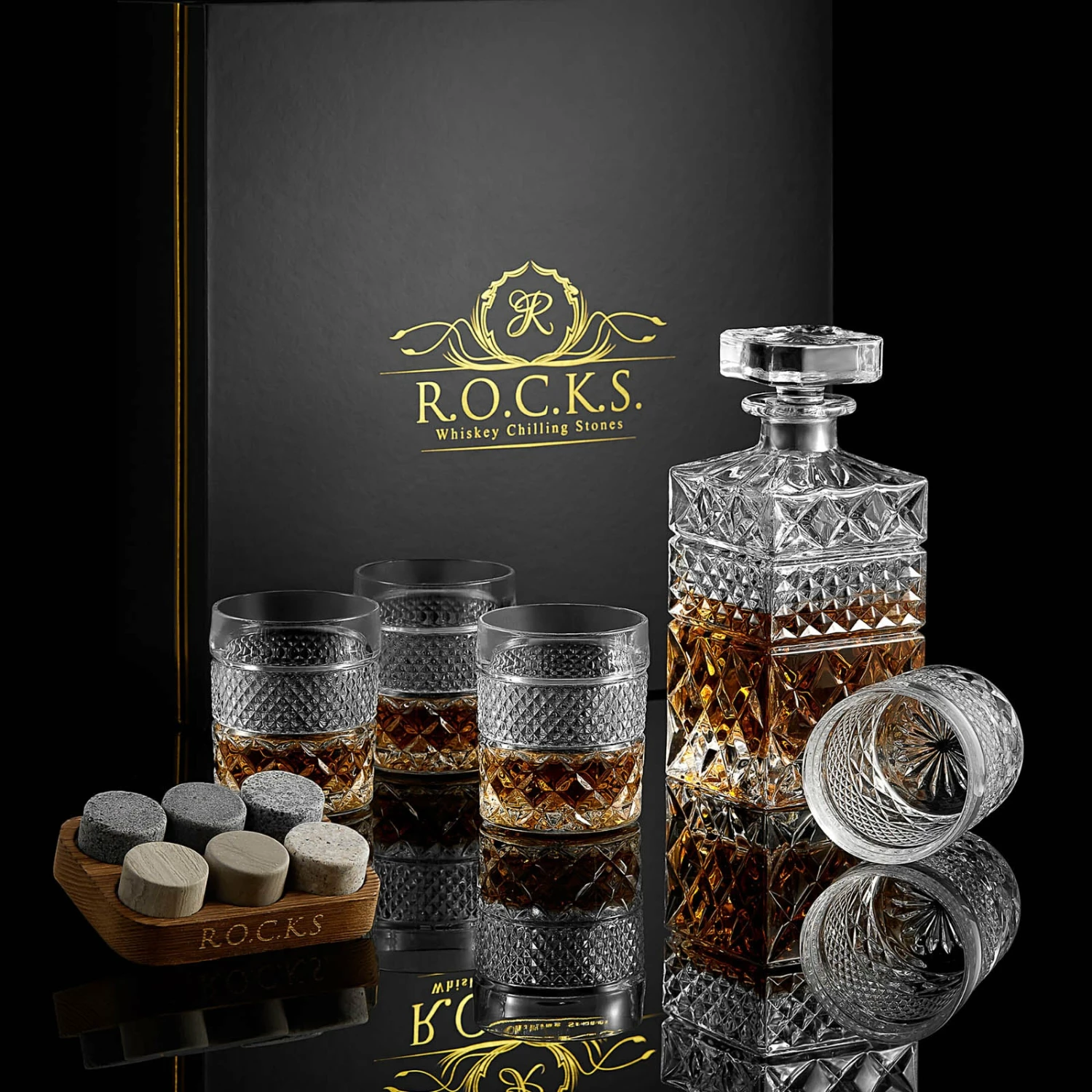 Whiskey Decanter Stones Gift Set 5 Whiskey Decanter Stones Gift Set - Image 3