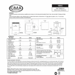 CMA High Temp Under Counter Growler & Bottle Washer -Endurance Sales DW 180UC 1