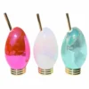 Christmas Light Bulb Novelty Cups W/Lids & Straws - Set Of 3 - 12 Oz. -Endurance Sales DW XMASLIGHTS SET
