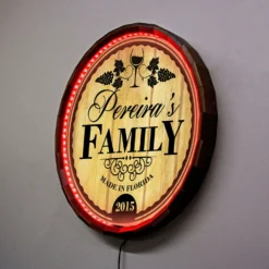 Custom LED Wood Barrel Top Sign - Family 11 Custom LED Wood Barrel Top Sign - Family -Endurance Sales FAMILY NAME LISTING 3