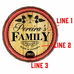 Custom LED Wood Barrel Top Sign - Family 9 Custom LED Wood Barrel Top Sign - Family -Endurance Sales FAMILY NAME LISTING CUSTOM