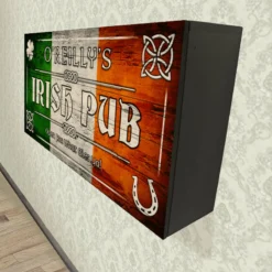 MURPHY WALBAR™ - CUSTOMIZABLE IRISH PUB DESIGN -Endurance Sales FRONTANGLE BLACK IRISHPUBFLAG