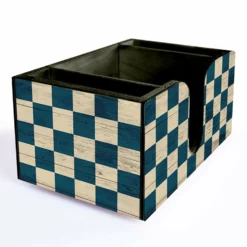 Wooden Bar Caddy - Blue Checkerboard 7 Wooden Bar Caddy - Blue Checkerboard -Endurance Sales FRONT SIDE CADDY BLUE CHECKERBOARD TEMPLATE WEB