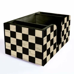 Wooden Bar Caddy - Checkerboard -Endurance Sales FRONT SIDE CADDY CHECKERBOARD TEMPLATE WEB