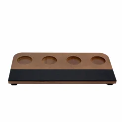 Beer Flight With Walnut Finish And Chalk Strip - Includes 8.5oz. Flared Glasses -Endurance Sales FT SB 4 EMPTY WB