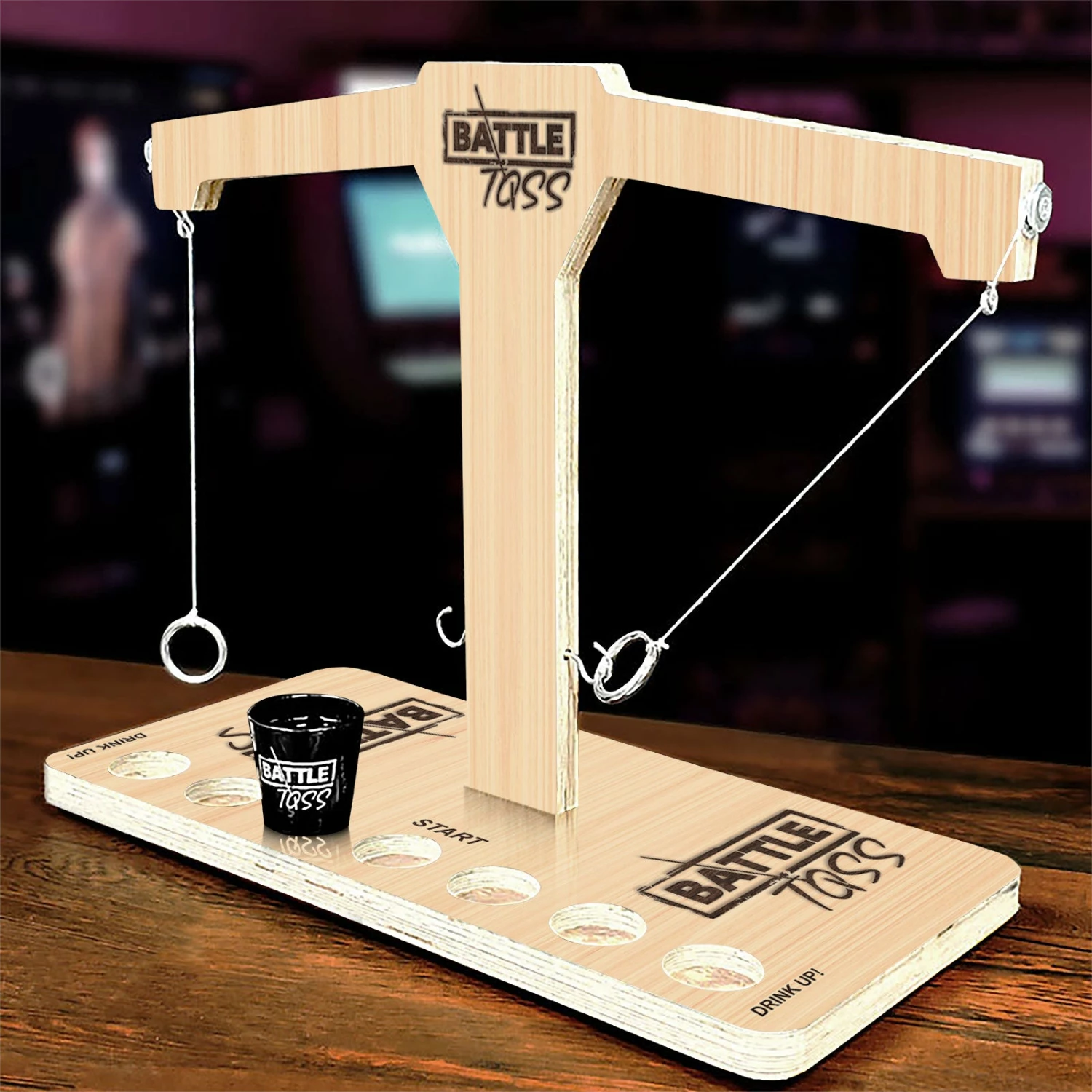 Battle Toss - 2 Player Ring Toss Game - Light Wood 4 Battle Toss - 2 Player Ring Toss Game - Light Wood - Image 2