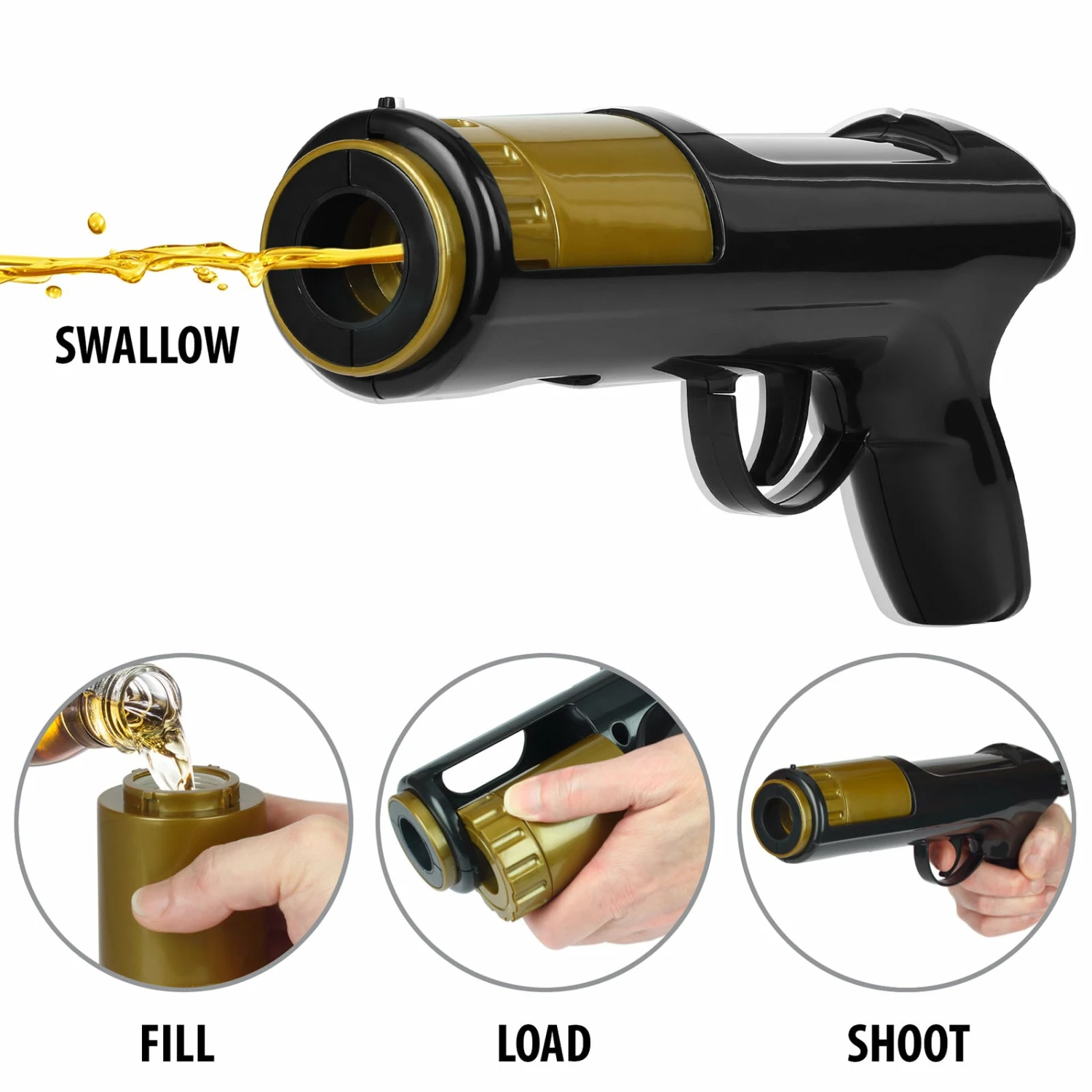 Alcohol Shot Gun - Black/Gold 6 Alcohol Shot Gun - Black/Gold - Image 4