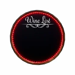 Bar & Menu LED Chalkboard Barrel Top Tavern Signs (Several Styles Available) -Endurance Sales LED chalk barrel top wine list