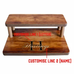 Customizable Monogram LED Counter Caddies™ - 12" Stained Straight Shelf -Endurance Sales LED monogram counter caddy customize