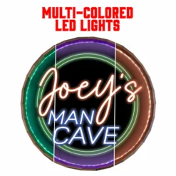 Custom LED Wood Barrel Top Sign - Man Cave -Endurance Sales MAN CAVE LISTING 1