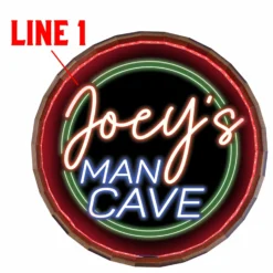 Custom LED Wood Barrel Top Sign - Man Cave -Endurance Sales MAN CAVE LISTING CUSTOM