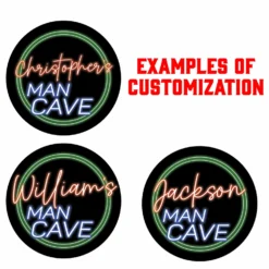 Custom LED Wood Barrel Top Sign - Man Cave -Endurance Sales MAN CAVE LISTING CUSTOM EX