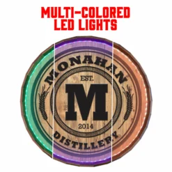 Custom LED Wood Barrel Top Sign - Distillery -Endurance Sales MONOGRAM DISTILLERY LISTING 1