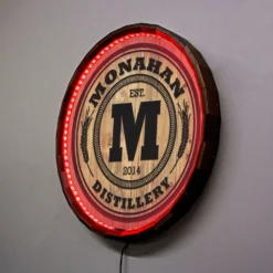 Custom LED Wood Barrel Top Sign - Distillery -Endurance Sales MONOGRAM DISTILLERY LISTING 4
