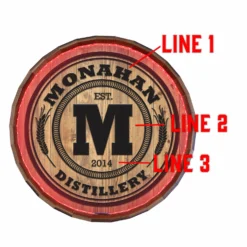 Custom LED Wood Barrel Top Sign - Distillery -Endurance Sales MONOGRAM DISTILLERY LISTING CUSTOM