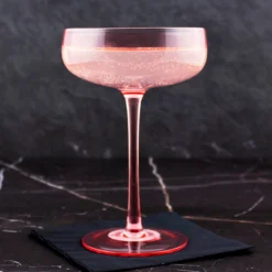 Mid Century Champagne Coupe - Blush - 8 Ounce -Endurance Sales Mid Century Champagne Coupe Blush scene1